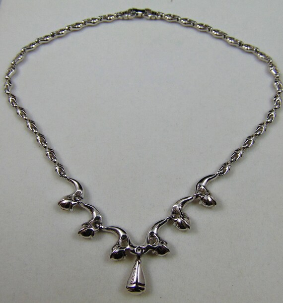 Vintage Signed Bogoff Scalloped Clear Rhinestone … - image 7