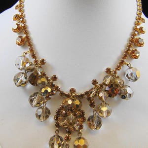 DeLizza and Elster Juliana D&E Colorado Topaz Rhinestone and Arum Bead Bib Necklace