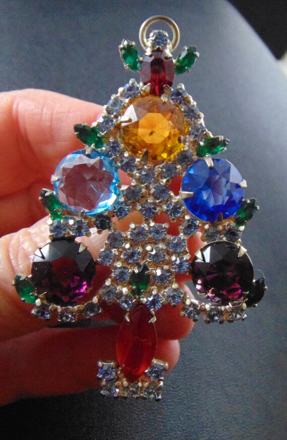 Vintage Unsigned Angel Christmas Tree Pin Brooch … - image 3