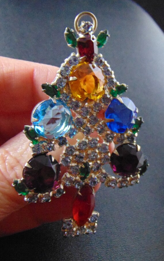 Vintage Unsigned Angel Christmas Tree Pin Brooch … - image 4