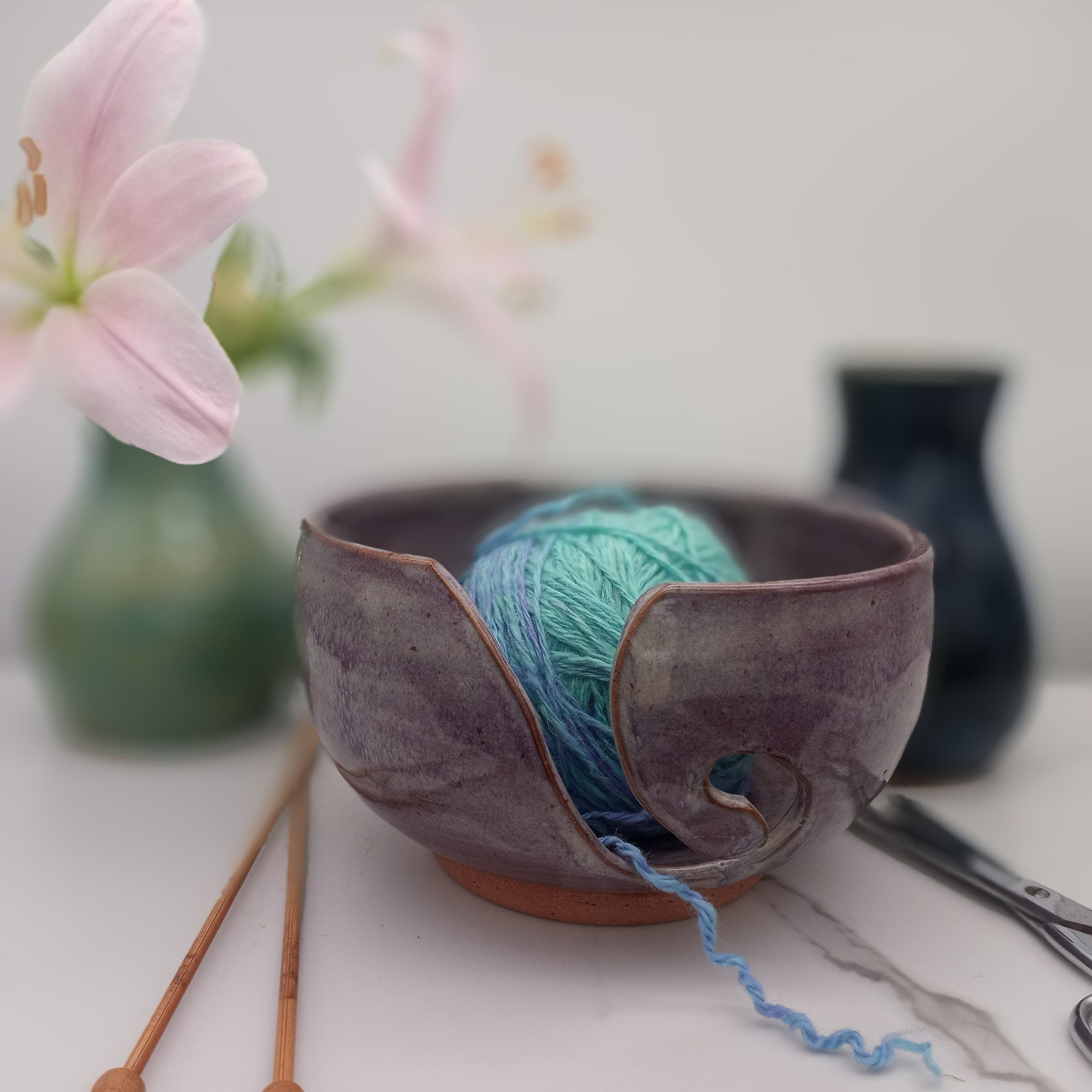 SALE Yarn bowl ceramic yarn bowl pottery yarn bowl Etsy