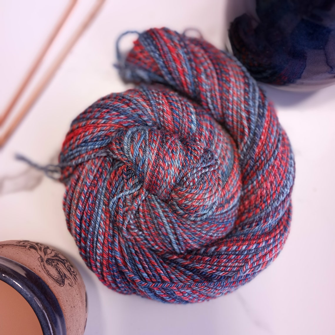 Handspun yarn handdyed yarn marled yarn yarn for sale yarn Etsy