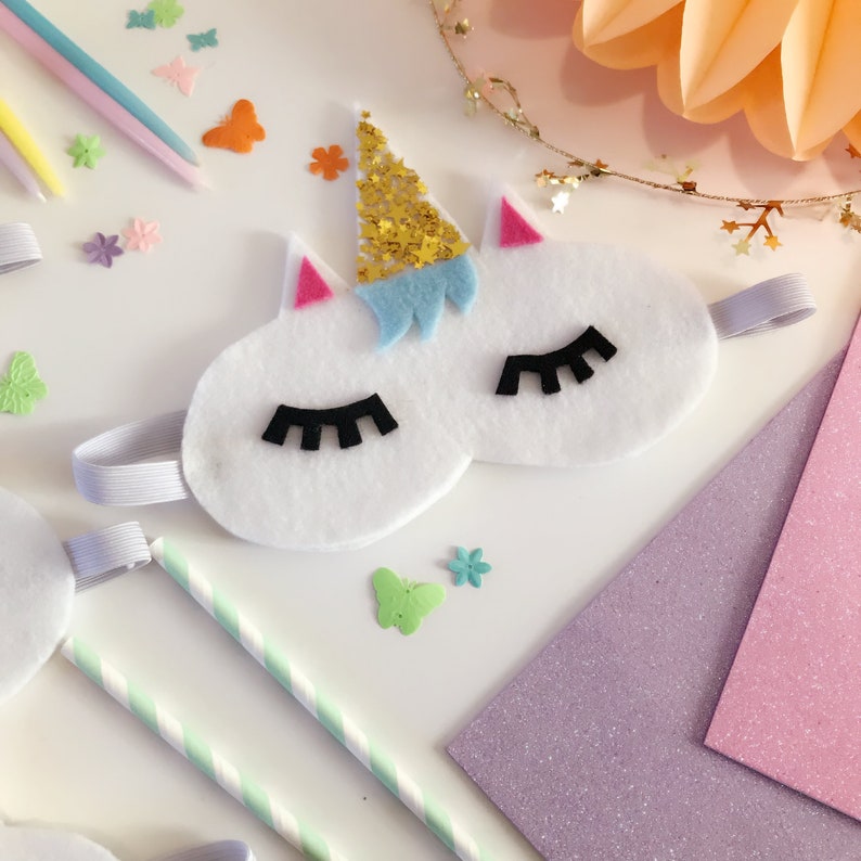Unicorn Sleeping Mask. Kids sleep mask. Felt DIY. Instant Etsy