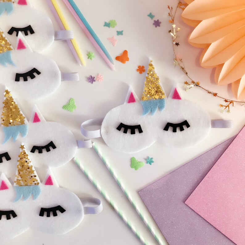 Unicorn Sleeping Mask. Kids sleep mask. Felt DIY. Instant Etsy