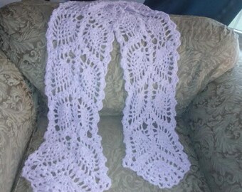 Lacy Design Pineapple Scarf, 8 ft.  Handmade Crochet Scarf,