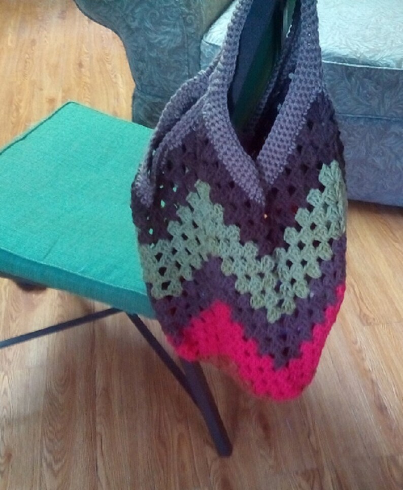 Large Yarn Tote Bag Crochet Shopping Bag Carryall Yarn Bag Etsy