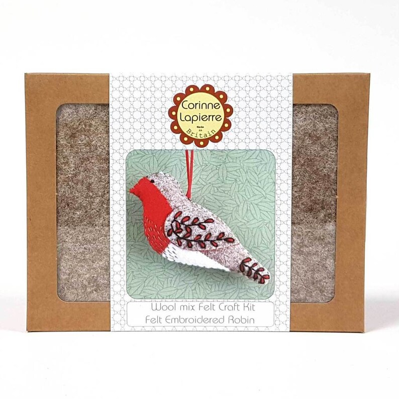 Robin Felt Embroidery craft kit to make your own robin Etsy