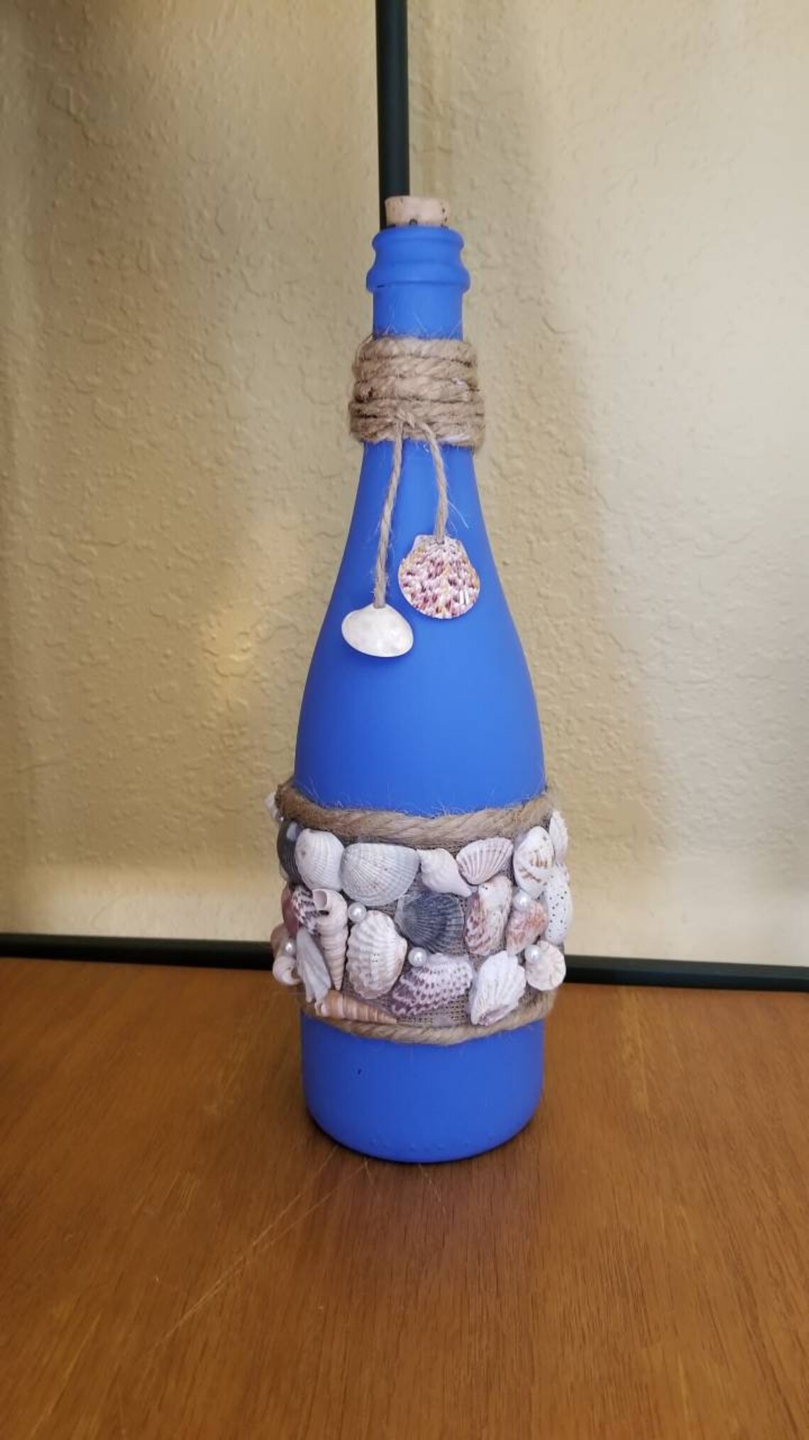 Decorated wine bottle sea shell bottle wine bottle decor Etsy