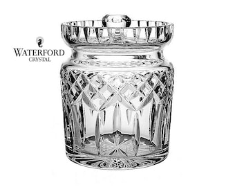 Radiant Signed (Gothic Logo) Waterford Cut Crystal Lismore 6 inch Lidded Biscuit Jar - Retired