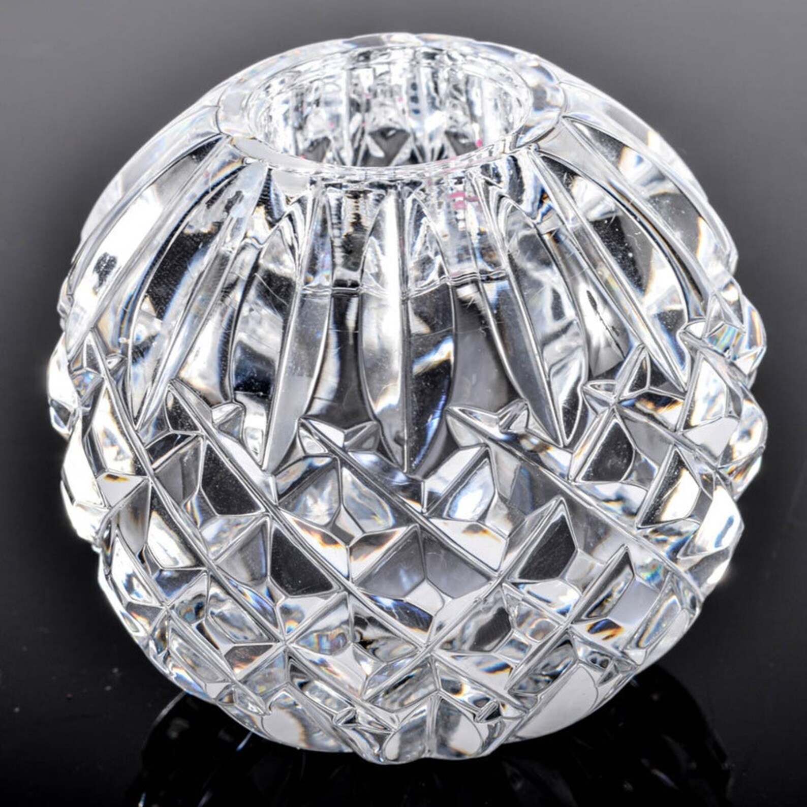 Vintage Waterford Cut Crystal Globe Candle Holders Lismore Etsy