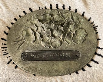 Art Nouveau Pansy Grave Ornament