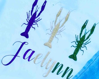 Personalized Mardi Gras Shirt, Personalized Crawfish Shirt, Childs Personalized Shirt, Mardi Gras Parade, Parade Shirt, Louisiana Pride, La.