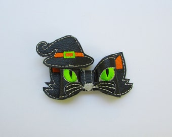 Halloween Hair Bow, Black Cat Hair Bow