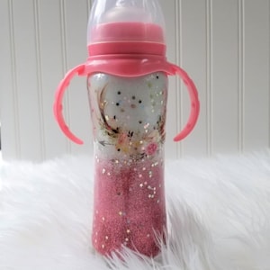 Glitter Baby Bottle, Custom Baby Bottle, Boho Baby Bottle