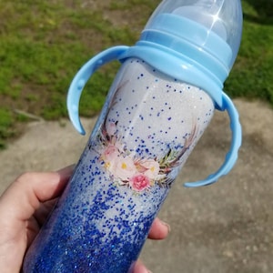Glitter Baby Bottle, Custom Baby Bottle, Boho Baby Bottle, Baby Bottle Tumbler, Stainless Steel Baby Bottle, Kid&#39;s Tumbler, Converter Top