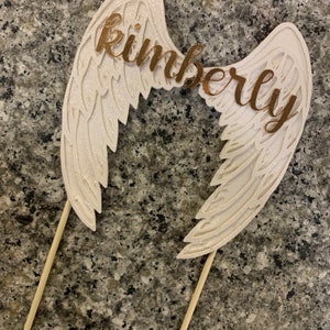 Angel wings cake topper