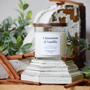 Hand Poured Soy Candles - Cinnamon & Vanilla Candle Hand-poured Soy Candles, small batch candle, soy candle, candle, gift