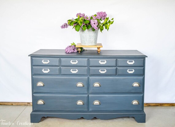Sold Sample Only Do Not Purchase Navy Blue Dresser Tv Etsy