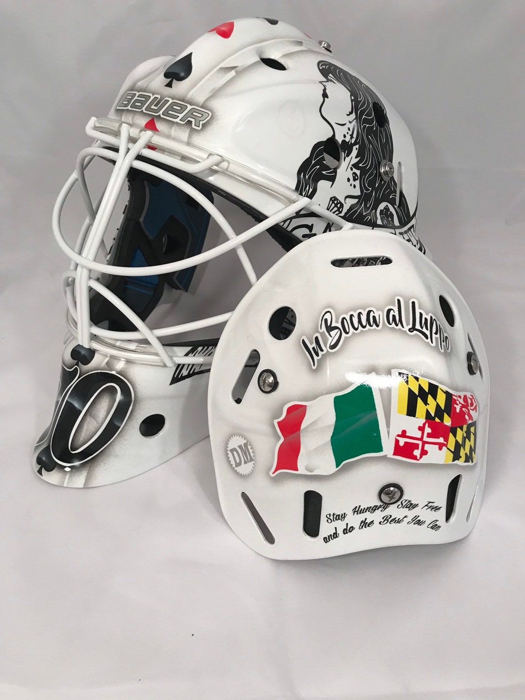 China White Cat Eyes Hockey Goalie Helmet Suppliers, Manufacturers