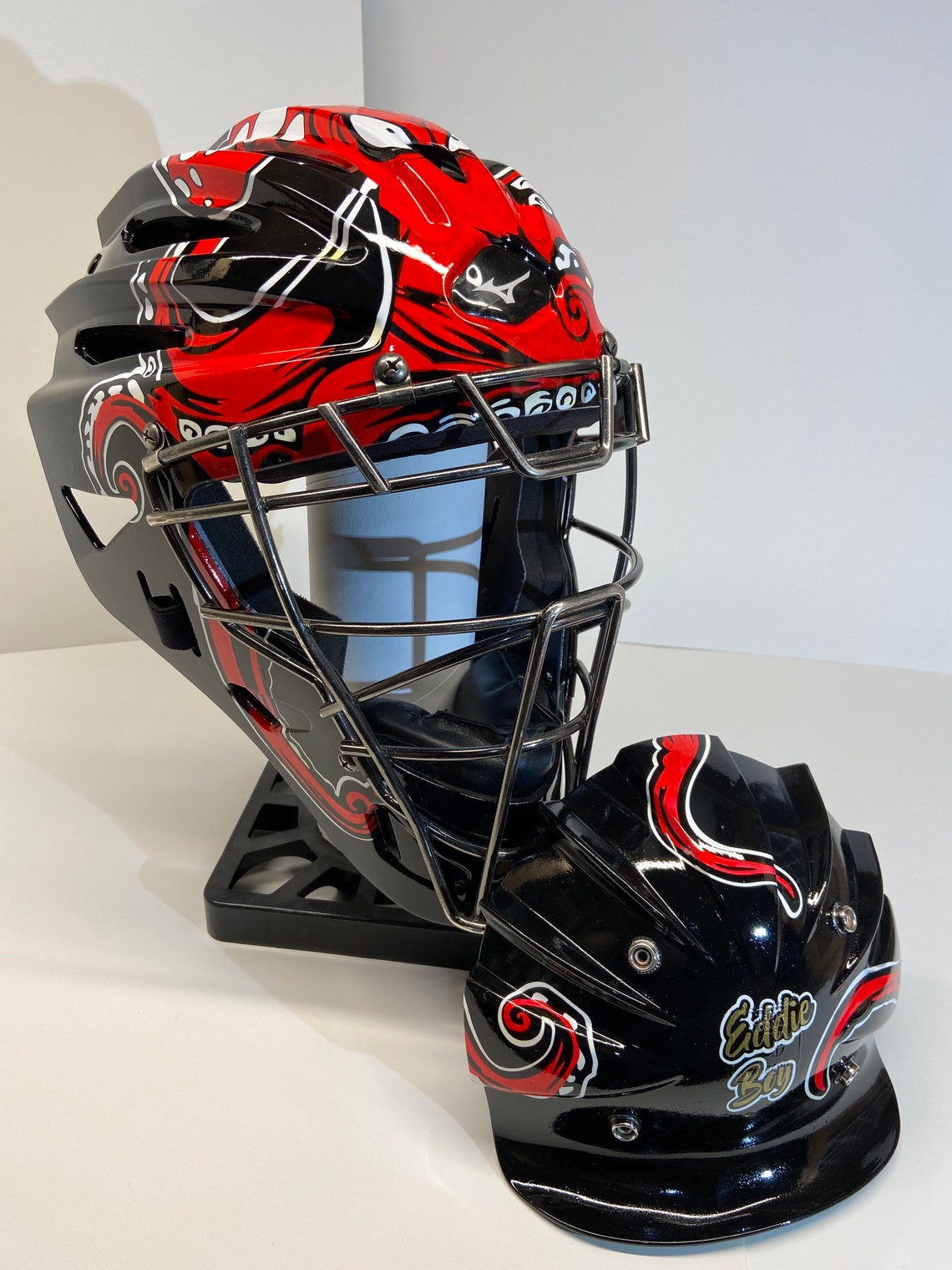 Custom Painted Catchers Helmets Etsy