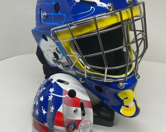 Custom painted goalie masks