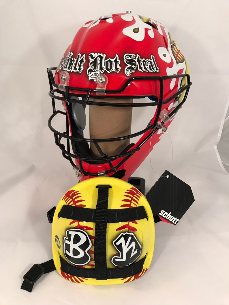 Custom Painted Catchers Helmets Etsy