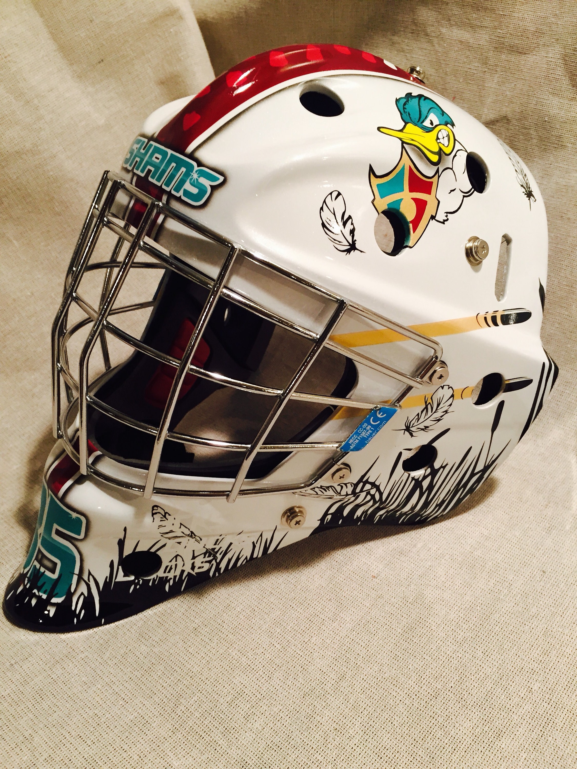 Custom Airbrushed Goalie Mask Artwork // Hand-Painted // Hockey// One-Of-A-Kind // All Makes and Models of Masks // Gift for Hockey Player Accessoires Hoeden & petten Helmen Sporthelmen 