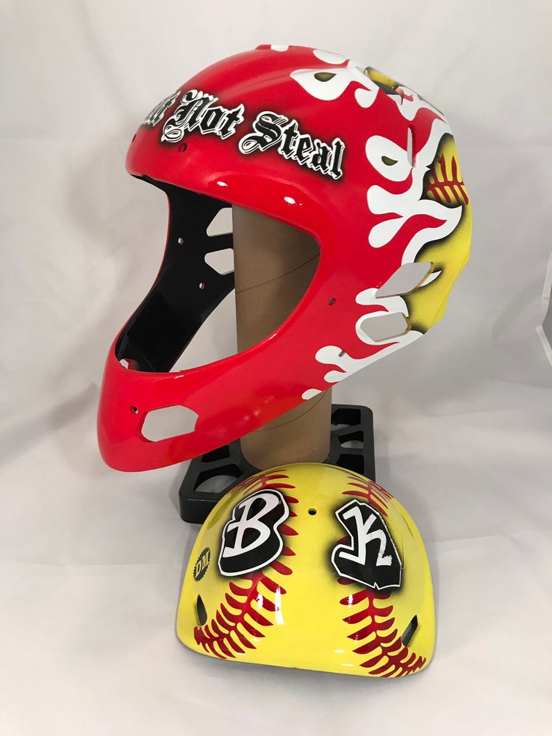 Custom Painted Catchers Helmets Etsy