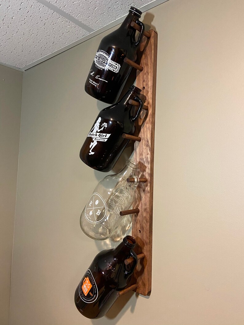 Beer Growler Wall Hanger Peg Rack Etsy