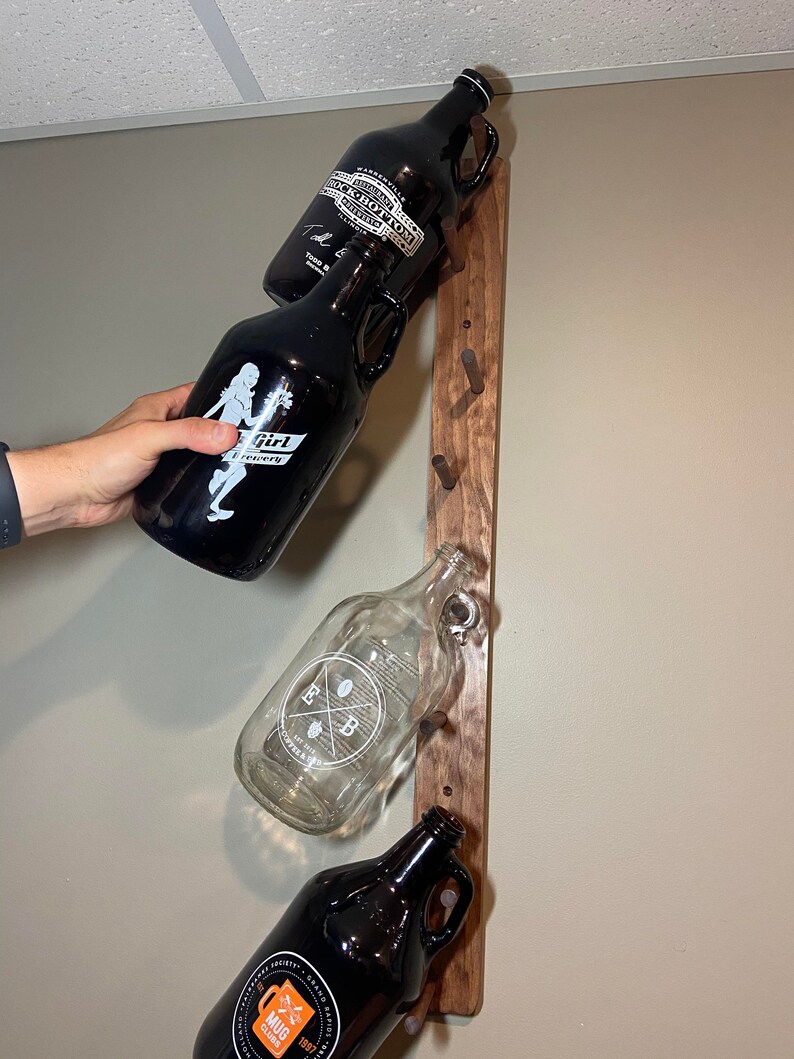 Beer Growler Wall Hanger Peg Rack Etsy