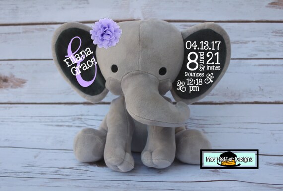 elephant baby announcement stuffed animal