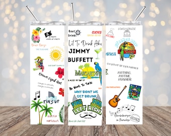 Jimmy Buffett Stainless Steel Tumbler, Margaritaville 20oz