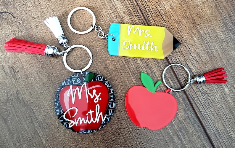 Personalized Teacher Keychain Teacher Gift Pencil Keychain | Etsy