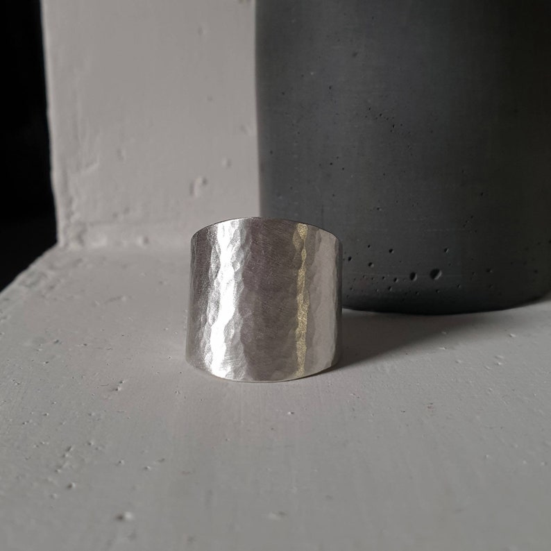 adjustable ring hammered ring Wide band ring minimal every day ring sterling silver ring