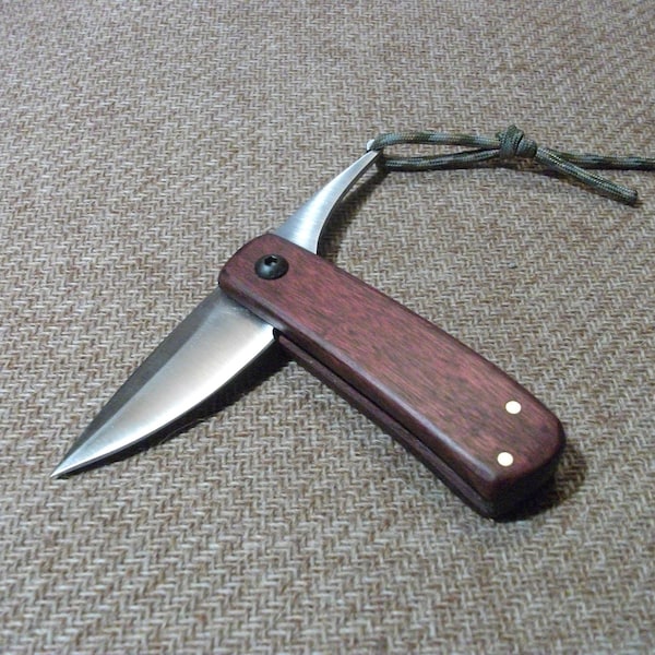 Friction Folding Knife, walnut handle friction folder, pocket knife, handmade knife, custom knife, OOAK