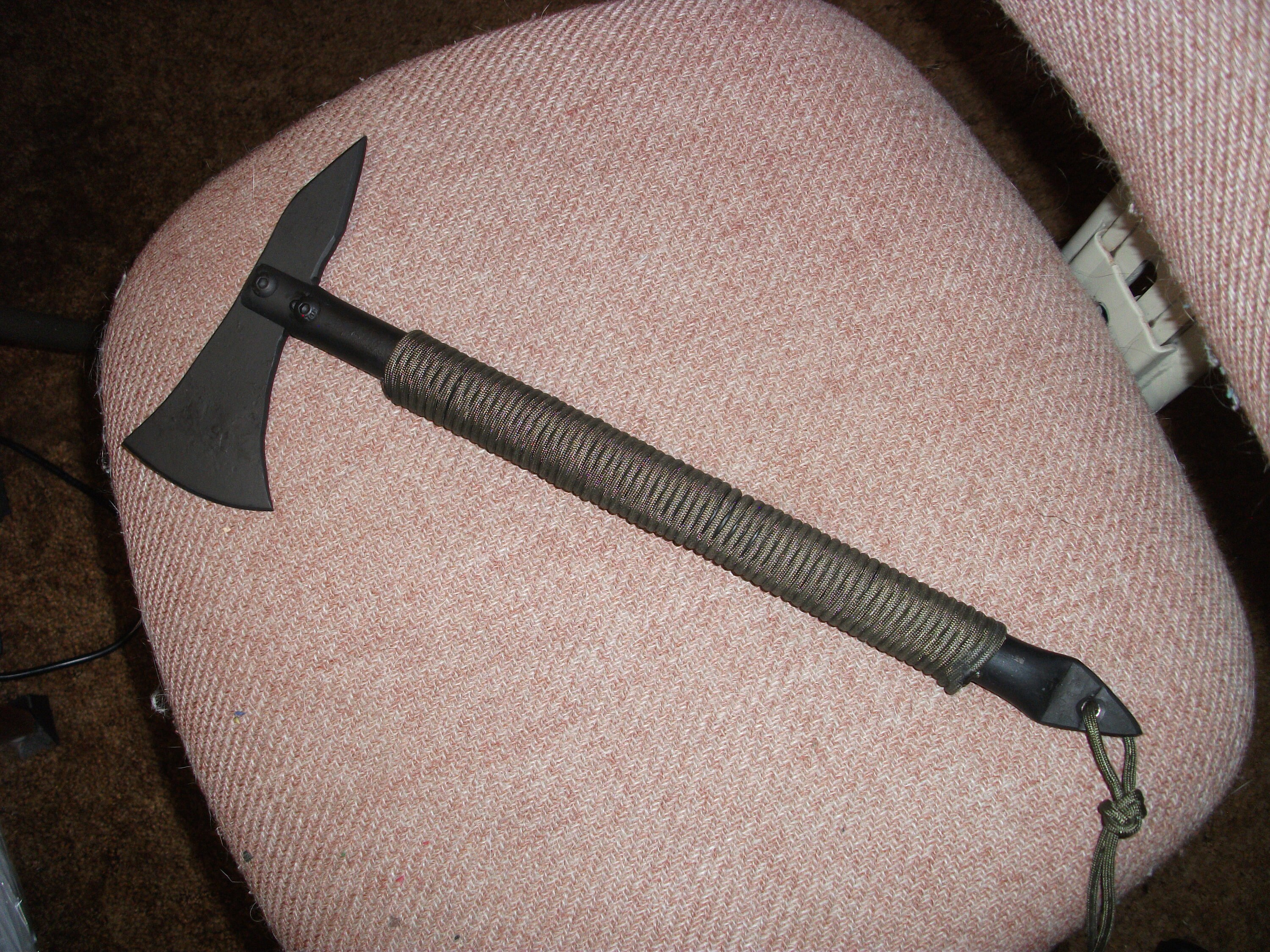 Tactical Tomahawk, Paracord Wrapped Handle,high Carbon Steel Head,ooak