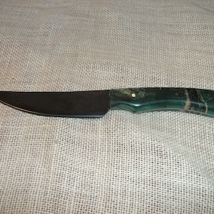 Saw Blade Steel Utility  Knife, Stabalized wood handle Thin Sharp Blade, Made in USA,OOAK, very sharp