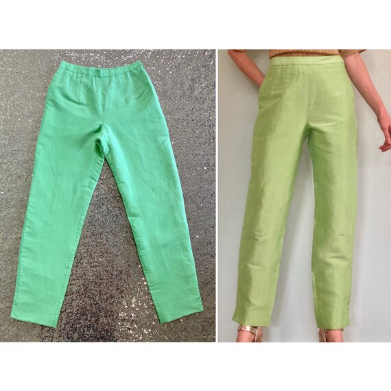 High Waisted Shiny Tapered Pants Size 