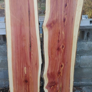 SPALTED CEDAR SLABS  (2) (Live Edge) River Table Set (Thick Slabs)