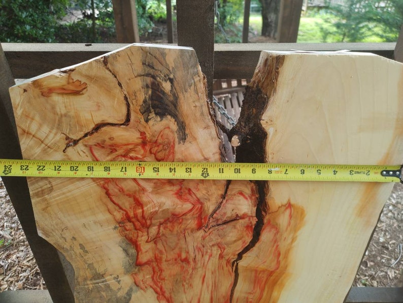 BOX ELDER MAPLE live Edge Red Flame Wood Thick Slab epoxy Etsy