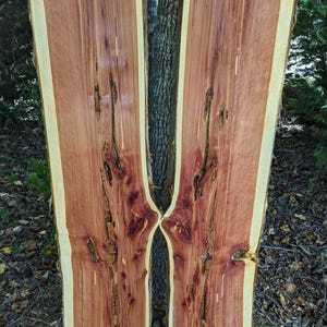 SPALTED CEDAR SLABS  (2) (Live Edge) River Table Set (Thick Slabs) Nice.