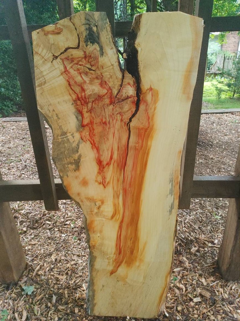 BOX ELDER MAPLE live Edge Red Flame Wood Thick Slab epoxy Etsy