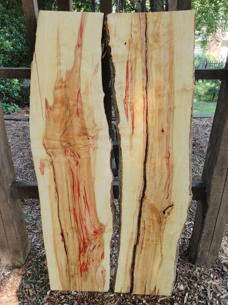 Box Elder Maple Slabs 2 Live Edge Red Flame Wood River Etsy