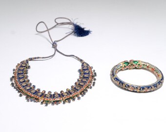 Antique  Elegant Indian necklace with matching bracelet