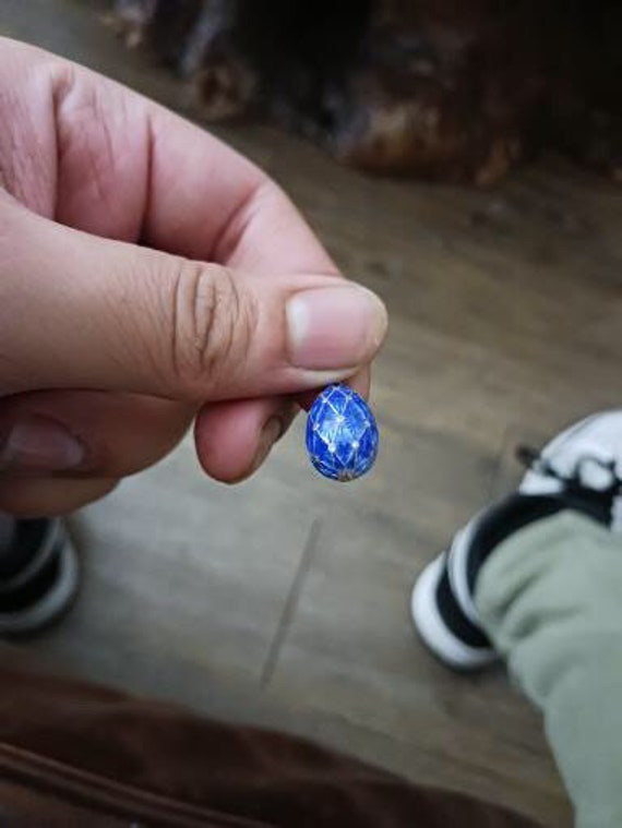 Antique Fabergé Royal Blue egg pendant in diamond… - image 10