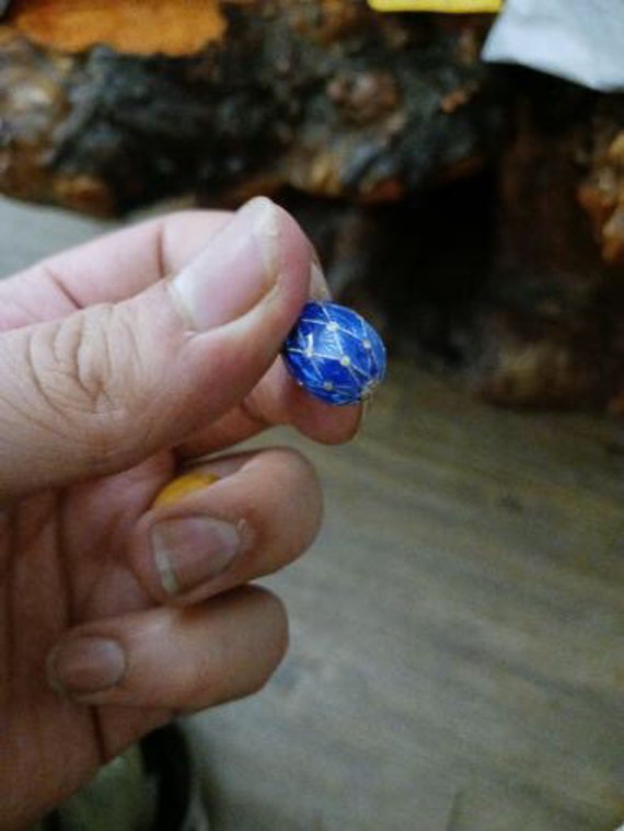 Antique Fabergé Royal Blue egg pendant in diamond… - image 5