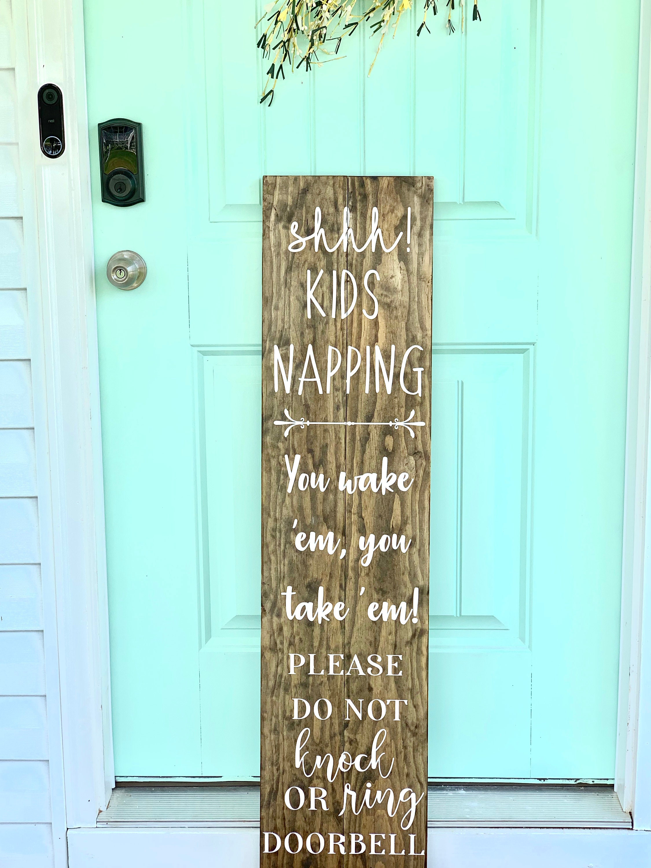 Large Front Porch Sign Kids Napping Sign Do Not Knock