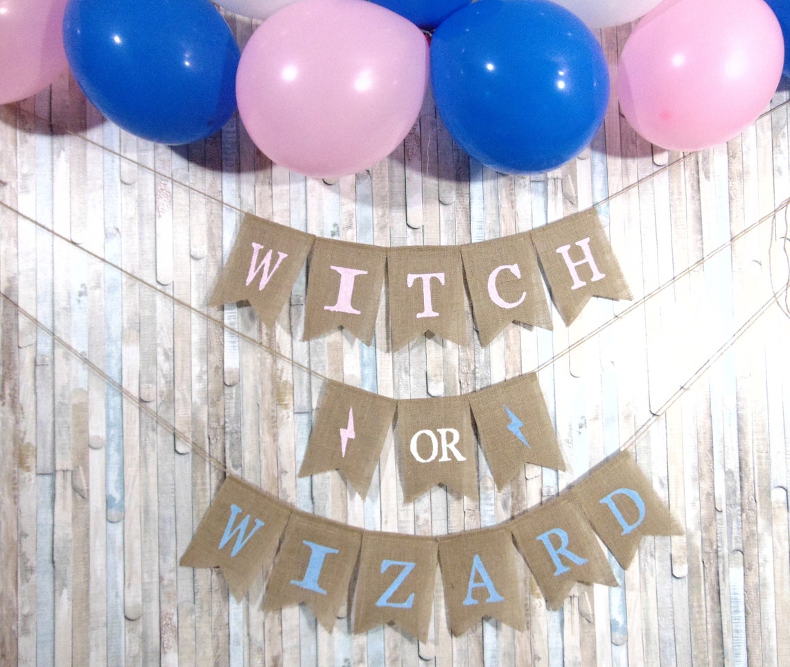 Witch or Wizard Gender Reveal Banner Gender Reveal Ideas Etsy