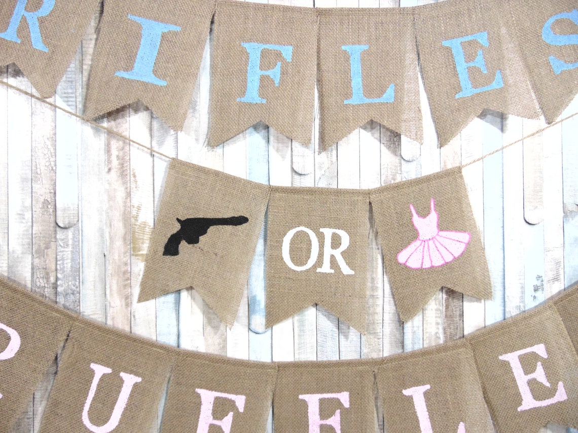 Rifles or Ruffles Gender Reveal Banner Gender Reveal Ideas | Etsy