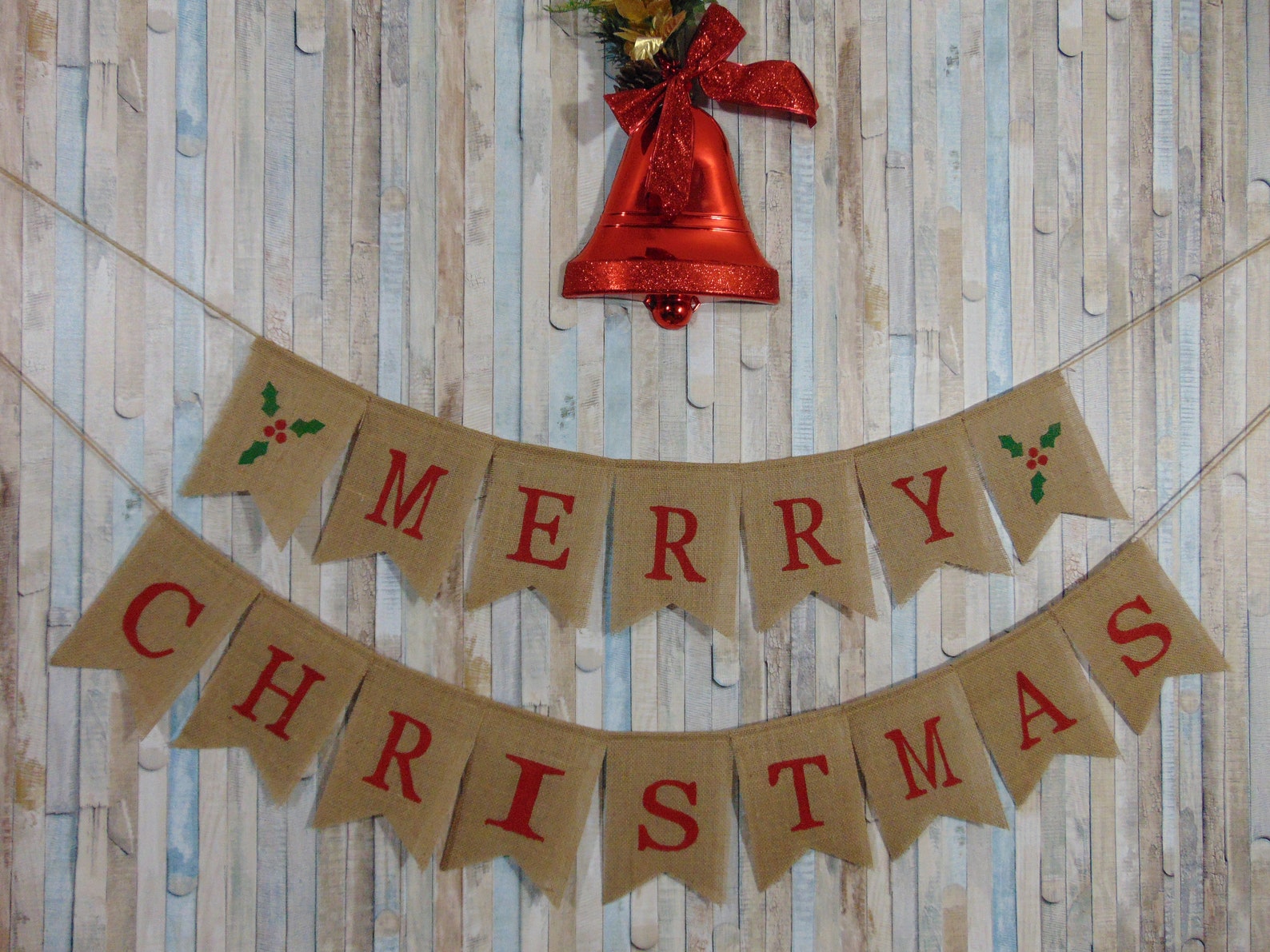 Merry Christmas Banner Christmas Bunting Garland Christmas | Etsy